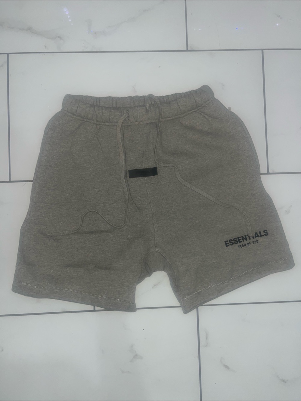 ESSENTIALS Men’s Gray Drawstring Sweat Shorts